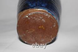 Rondald Loyd Studio Pottery Vase Vintage Colbalt blue 9 inch tall 6 inch wide