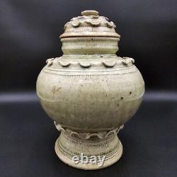 Rosenthal Netter Studio Art Pottery Urn Jar Vintage Caledon Green Glaze 9 tall