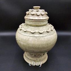 Rosenthal Netter Studio Art Pottery Urn Jar Vintage Caledon Green Glaze 9 tall