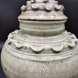 Rosenthal Netter Studio Art Pottery Urn Jar Vintage Caledon Green Glaze 9 tall