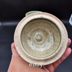 Rosenthal Netter Studio Art Pottery Urn Jar Vintage Caledon Green Glaze 9 tall