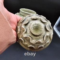 Rosenthal Netter Studio Art Pottery Urn Jar Vintage Caledon Green Glaze 9 tall
