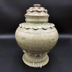 Rosenthal Netter Studio Art Pottery Urn Jar Vintage Caledon Green Glaze 9 tall
