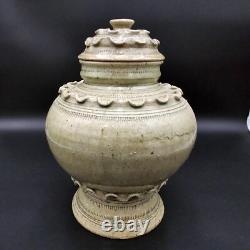 Rosenthal Netter Studio Art Pottery Urn Jar Vintage Caledon Green Glaze 9 tall