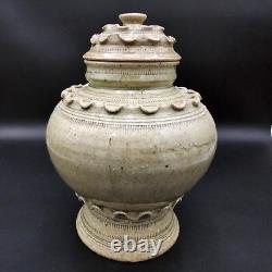 Rosenthal Netter Studio Art Pottery Urn Jar Vintage Caledon Green Glaze 9 tall