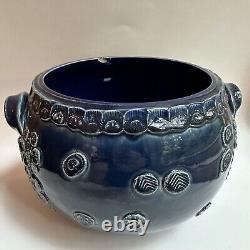 Rosenthal Studio Line Bjorn Wiinblad Cobalt Blue Pottery Bowl Vase Vtg Germany