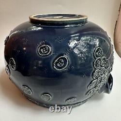 Rosenthal Studio Line Bjorn Wiinblad Cobalt Blue Pottery Bowl Vase Vtg Germany
