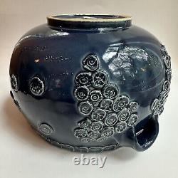 Rosenthal Studio Line Bjorn Wiinblad Cobalt Blue Pottery Bowl Vase Vtg Germany