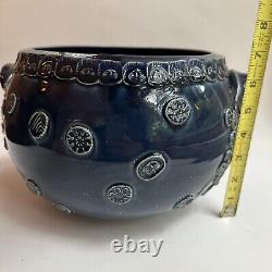 Rosenthal Studio Line Bjorn Wiinblad Cobalt Blue Pottery Bowl Vase Vtg Germany