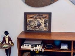 Roz Lowe Studio British Art Pottery Fish Wall Relief Plaque Sculpture Vtg UK Mcm