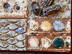 Roz Lowe Studio British Art Pottery Fish Wall Relief Plaque Sculpture Vtg UK Mcm