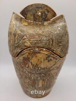 Rustic Handmade Vintage Studio Lided Pottery