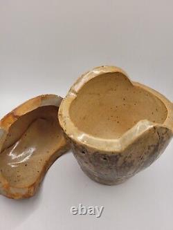 Rustic Handmade Vintage Studio Lided Pottery