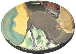 Ruth Stein California Huge Vintage Studio Art Pottery Abstract Modernist Plate