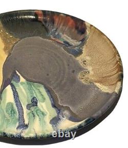 Ruth Stein California Huge Vintage Studio Art Pottery Abstract Modernist Plate