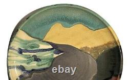 Ruth Stein California Huge Vintage Studio Art Pottery Abstract Modernist Plate