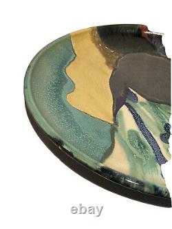 Ruth Stein California Huge Vintage Studio Art Pottery Abstract Modernist Plate