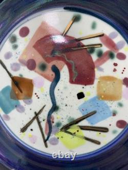 SCOTT McDOWELL Vintage Post-Modern Studio Art Glazed Pottery Dish Signed