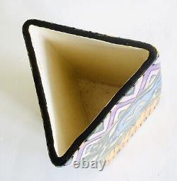 SIGNED Vintage 90s Wassi Art Studio Pottery Jamaican Triangle Stoneware Handmade