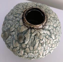 STEPHEN POLCHERT studio art pottery vintage small VASE volcanic glaze Nebraska