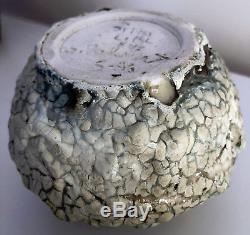 STEPHEN POLCHERT studio art pottery vintage small VASE volcanic glaze Nebraska