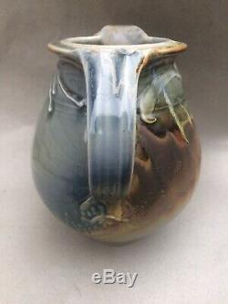 STEVEN HILL Large Vintage MELON Stoneware Pitcher Studio Potter