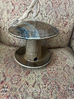 STUDIO ART POTTERY Bird Feeder 8w7.5 Tall Vintage Unused Condition Beautiful
