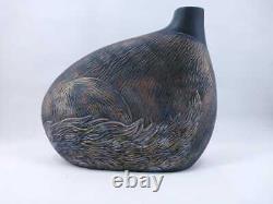 Scandinavian Vase, Studio Handcrafted Art Pottery P. O, The shape of a seated cat