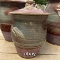 Set 3 Vintage Studio Pottery Canisters Gary Timinsky California Pastels Perfect