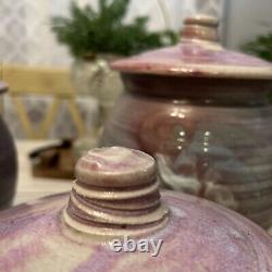 Set 3 Vintage Studio Pottery Canisters Gary Timinsky California Pastels Perfect