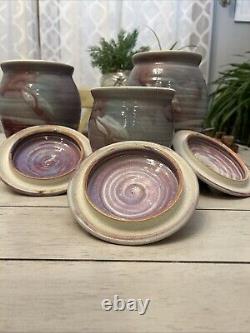Set 3 Vintage Studio Pottery Canisters Gary Timinsky California Pastels Perfect