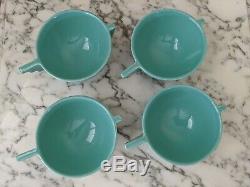 Set 4 Pierre Casenove Salins Studio France Memphis Mug Teal Aqua Cup Vtg 1980's