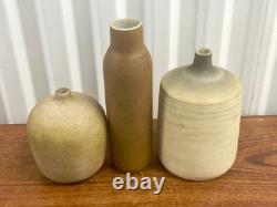 Set Of 3 Vintage Mid Century Studio Art Pottery Vases