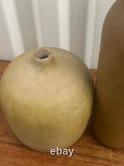 Set Of 3 Vintage Mid Century Studio Art Pottery Vases