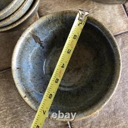 Set Of 5 Mid Century Vintage Studio Pottery Bowls Signed David'75 Ceramic Mcm