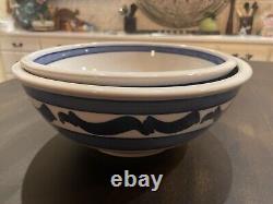 Set of 2 Robert Farmer Studio Pottery Large Serving Bowls Signed 10 And 11 134