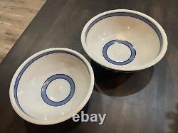 Set of 2 Robert Farmer Studio Pottery Large Serving Bowls Signed 10 And 11 134