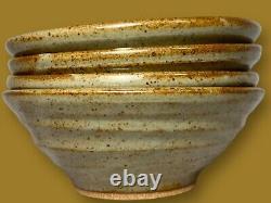 Set of 4 Craig Easter Stoneware 5 3/4 Cereal/Soup Bowls Vintage Studio Pottery