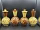 Set of 4 Studio Art Pottery Vases with Lids Wheel-Thrown Handcrafted
