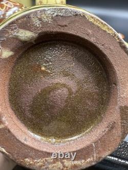 Set of 4 Studio Art Pottery Vases with Lids Wheel-Thrown Handcrafted