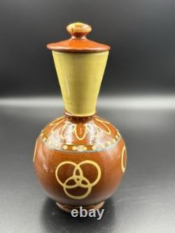 Set of 4 Studio Art Pottery Vases with Lids Wheel-Thrown Handcrafted