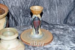 Set of 5 Vintage Australian Studio Pottery Signed Berry 1960s MCM Stoneware