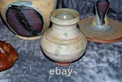 Set of 5 Vintage Australian Studio Pottery Signed Berry 1960s MCM Stoneware