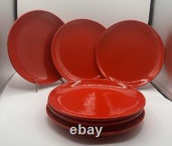 Set of 6 Baldelli Italy 10.75Red Dinner Plates MidCentury Modern Studio Pottery