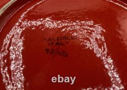 Set of 6 Baldelli Italy 10.75Red Dinner Plates MidCentury Modern Studio Pottery
