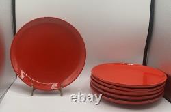 Set of 6 Baldelli Italy 10.75Red Dinner Plates MidCentury Modern Studio Pottery