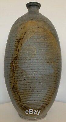 Sharp Vintage 60s 70s Ribbed Studio Pottery Vase Vessel Mid Century Modern Deyoe