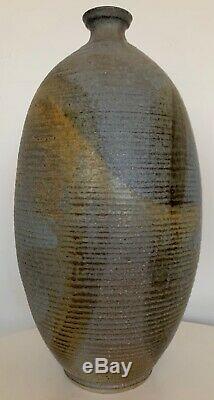 Sharp Vintage 60s 70s Ribbed Studio Pottery Vase Vessel Mid Century Modern Deyoe