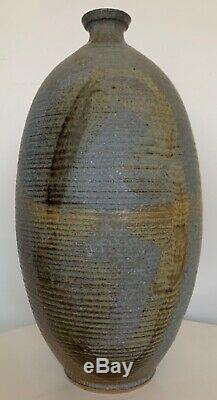 Sharp Vintage 60s 70s Ribbed Studio Pottery Vase Vessel Mid Century Modern Deyoe