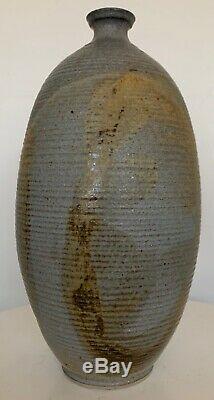 Sharp Vintage 60s 70s Ribbed Studio Pottery Vase Vessel Mid Century Modern Deyoe